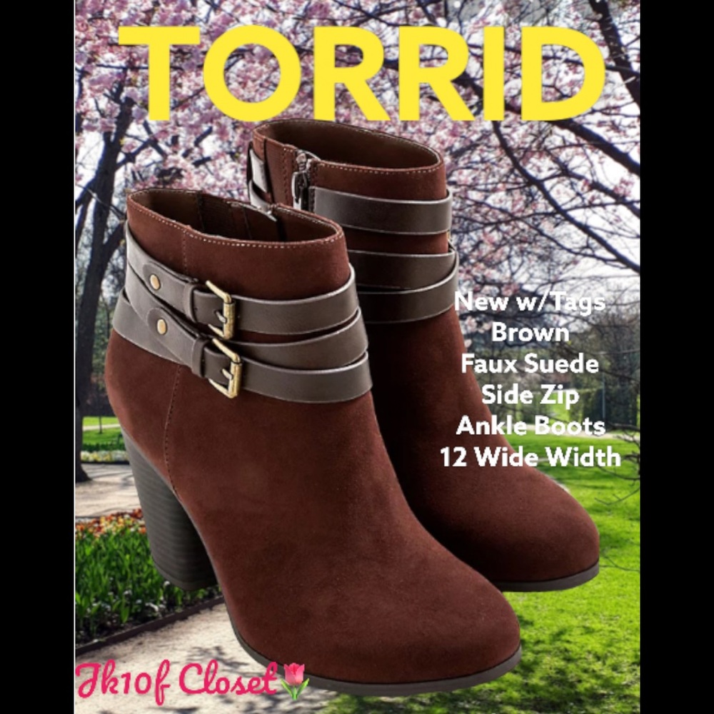 LOWEST🌺 NWT TORRID 12 WIDE WIDTH FAUX SUEDE ANKLE BOOTS
